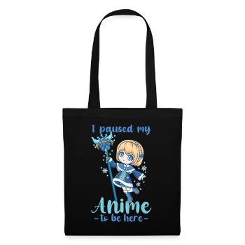 I Paused My Anime To Be Here I Chibi Kawaii Otaku - Tote Bag - black - Front