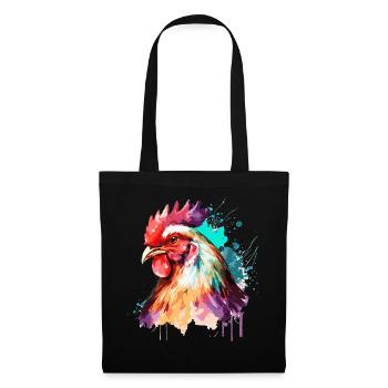 Watercolor Chicken Cute Colorful Chicken Farmer - Tote Bag - black - Front