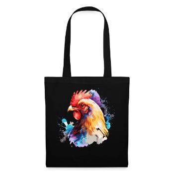 Watercolor Chicken Cute Colorful Chicken Farmer - Tote Bag - black - Front