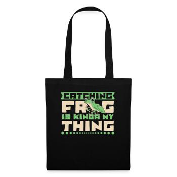 Attraper une grenouille est un peu mon truc Grenouille crapaud - Sac en tissu - noir - Devant