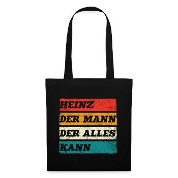 Heinz Der Mann Der Alles Kann Vorname Heinz - Stoffbeutel - Schwarz - Vorne
