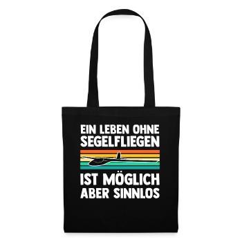 Segelflieger Fliegen Segelfliegen - Stoffbeutel - Schwarz - Vorne