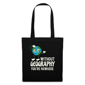 Funny Geography Teacher Quote Cartoon Globe - Tote Bag - black - Front