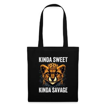 Un petit guépard sauvage et un peu mignon - Sac en tissu - noir - Devant
