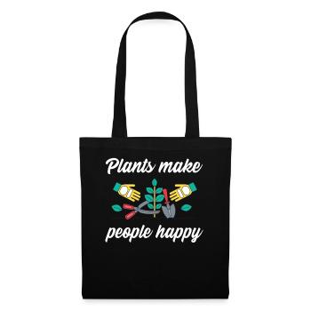 Les plantes rendent les gens heureux - Plats Botany - Sac en tissu - noir - Devant