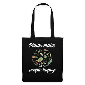 Les plantes rendent les gens heureux - Plats Botany - Sac en tissu - noir - Devant