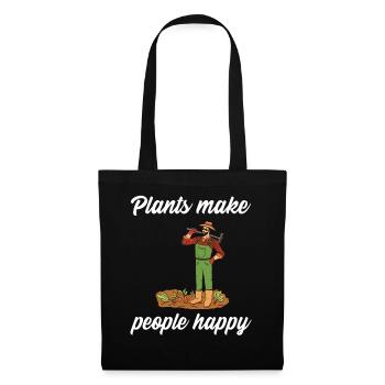 Plants make people happy - Plats Botany - Tote Bag - black - Front