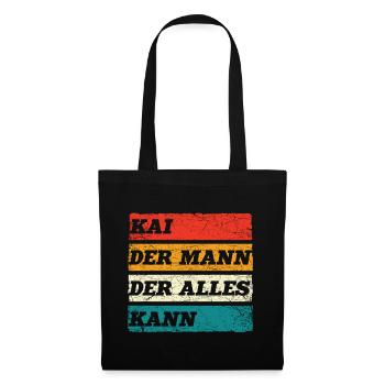 Kai Der Mann Der Alles Kann Vorname Kai - Stoffbeutel - Schwarz - Vorne