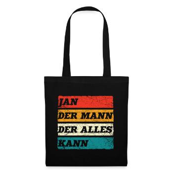 Jan Der Mann Der Alles Kann Vorname Jan - Stoffbeutel - Schwarz - Vorne
