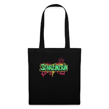 Schreiner Graffiti-Art Schreinerin - Stoffbeutel - Schwarz - Vorne