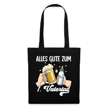 Erster Vatertag - Stoffbeutel - Schwarz - Vorne