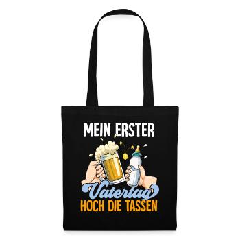 Erster Vatertag - Stoffbeutel - Schwarz - Vorne