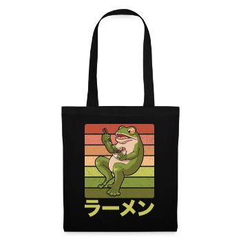 Toad frog eats ramen soup Design for a - Tote Bag - black - Front