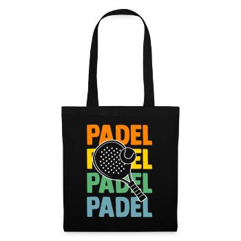 Tennis Padelspieler Padel - Stoffbeutel - Schwarz - Vorne