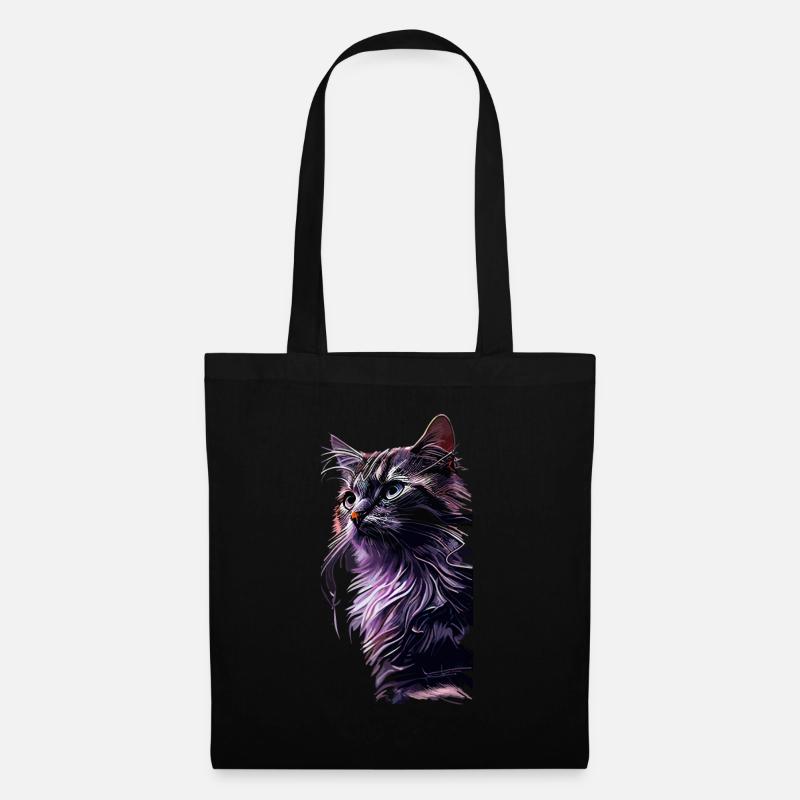 Katze - Stoffbeutel - Schwarz