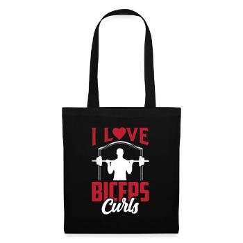 I love biceps curls sayings muscles biceps - Tote Bag - black - Front