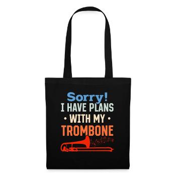 Sorry I Have Plans With My Trombone Trombonist Mus - Tote Bag - black - Front