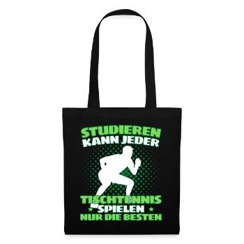 TISCHTENNIS IST WICHTIGER! Tischtennis Verein - Stoffbeutel - Schwarz - Vorne