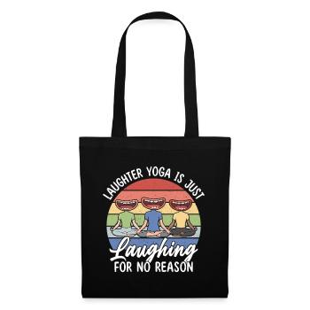 Conception de méditation du rire pour une formation de yoga du rire - Sac en tissu - noir - Devant