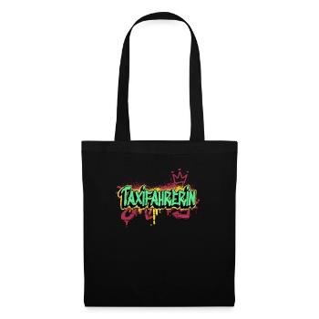 Taxi-Fahrer Graffiti-Art Taxifahrerin - Stoffbeutel - Schwarz - Vorne