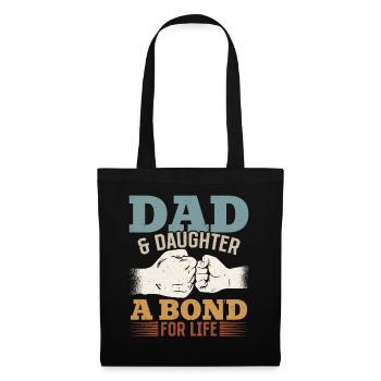Papa et fille - Une alliance pour la vie - Fête des pères - Sac en tissu - noir - Devant