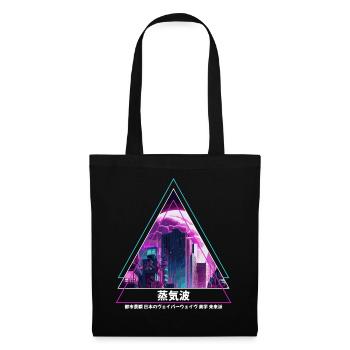 Japanese Vaporwave City Aesthetic Futurism Citysca - Stoffbeutel - Schwarz - Vorne