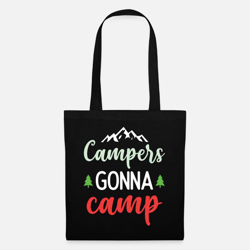 Camper auf dem Weg zum Camp - Stoffbeutel - Schwarz