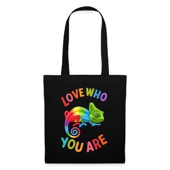 Love Who You Are Gay Pride Rainbow Chameleon - Tote Bag - black - Front