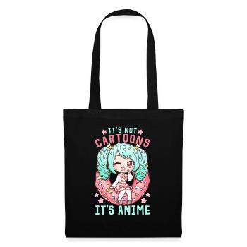 It's Not Cartoons It's Anime I Kawaii Chibi Otaku - Tote Bag - black - Front