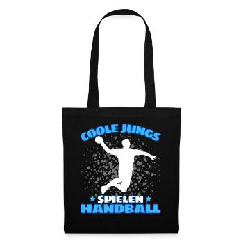 COOLE JUNGS SPIELEN HANDBALL Handballer - Stoffbeutel - Schwarz - Vorne