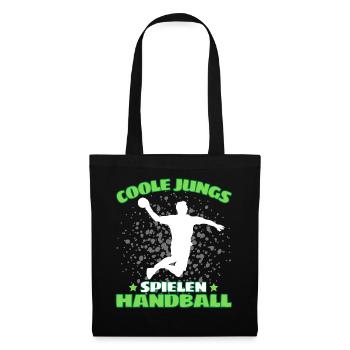 COOLE JUNGS SPIELEN HANDBALL Handballer - Stoffbeutel - Schwarz - Vorne