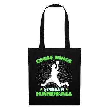 COOLE JUNGS SPIELEN HANDBALL Handballer - Stoffbeutel - Schwarz - Vorne