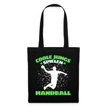 COOLE JUNGS SPIELEN HANDBALL Handballer - Stoffbeutel - Schwarz - Vorne