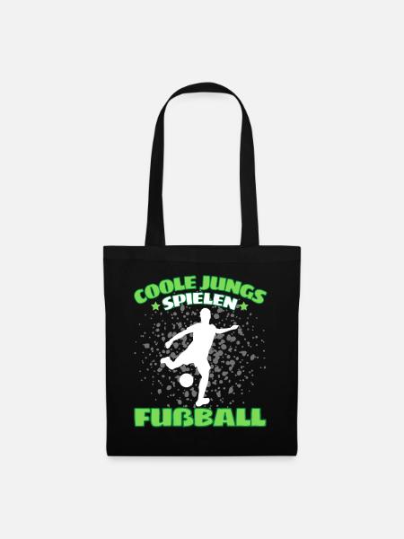 COOLE JUNGS SPIELEN FUßBALL! Fussball Fussballer - Stoffbeutel - Schwarz
