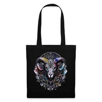 Artistic Pop Art Aries Zodiac Sign Ram Astrology - Tote Bag - black - Front