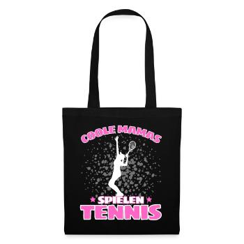 COOLE MAMAS SPIELEN TENNIS Lustiges - Stoffbeutel - Schwarz - Vorne