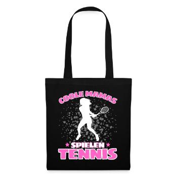 COOLE MAMAS SPIELEN TENNIS Lustiges - Stoffbeutel - Schwarz - Vorne