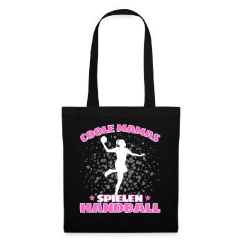 COOLE MAMAS SPIELEN HANDBALL Handballer - Stoffbeutel - Schwarz - Vorne