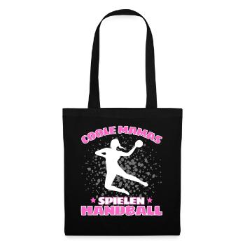 COOLE MAMAS SPIELEN HANDBALL Handballer - Stoffbeutel - Schwarz - Vorne