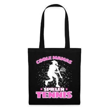 COOLE MAMAS SPIELEN TENNIS Lustiges - Stoffbeutel - Schwarz - Vorne