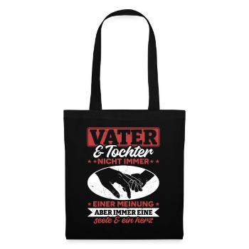 Vater & Tochter - nicht immer einer meinung - Stoffbeutel - Schwarz - Vorne