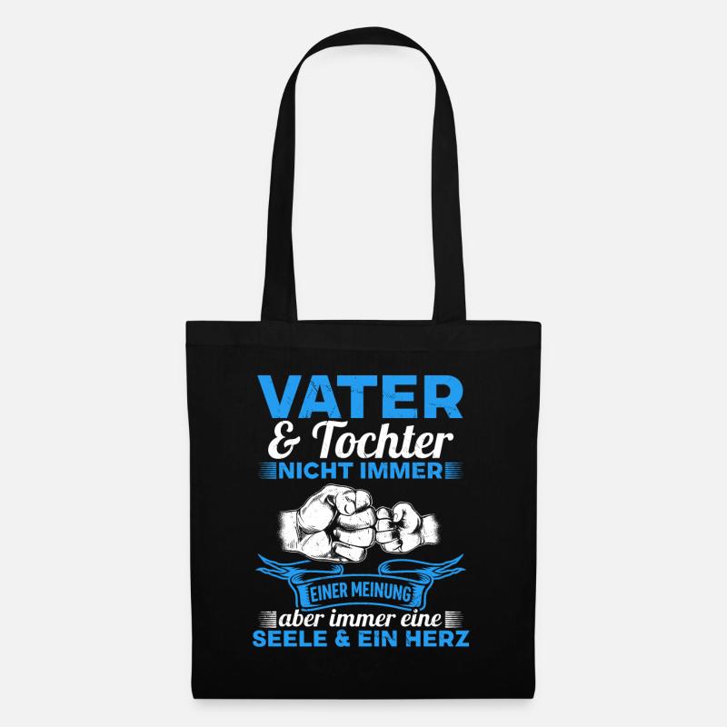 Vater & Tochter - nicht immer einer meinung - Stoffbeutel - Schwarz