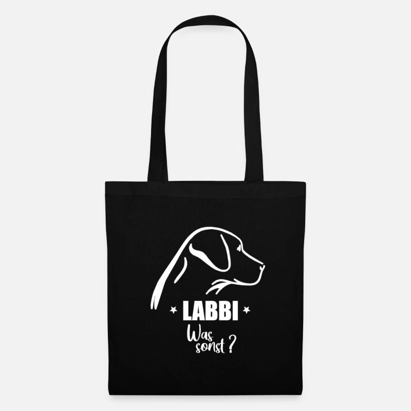 Labrador Labbi Hund Frauchen Herrchen Gassi gehen - Stoffbeutel - Schwarz