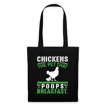Poulets L’animal qui fait caca Petit déjeuner - Sac en tissu - noir - Devant