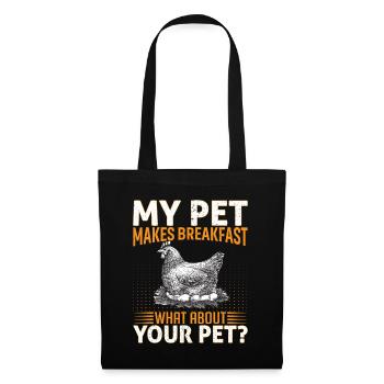 My Pet Makes Breakfast Lustiger Spruch - Stoffbeutel - Schwarz - Vorne
