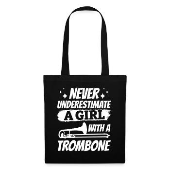 Ne sous-estimez jamais une fille avec un trombone Instrum - Sac en tissu - noir - Devant