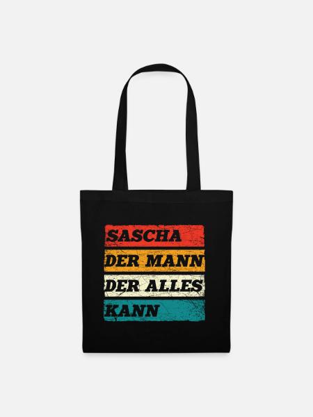 Sascha Der Mann Der Alles Kann Vorname Sascha - Stoffbeutel - Schwarz