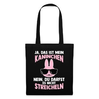 Nagetier Hase Kaninchen - Stoffbeutel - Schwarz - Vorne