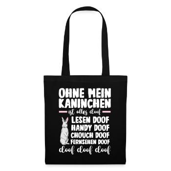 Nagetier Hase Kaninchen - Stoffbeutel - Schwarz - Vorne