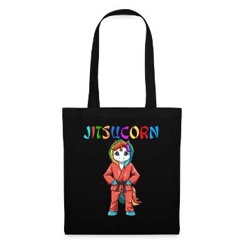 Jitsucorn Einhorn Judo Kampfsportart - Stoffbeutel - Schwarz - Vorne